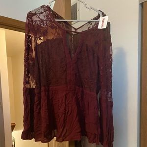 Burgundy top